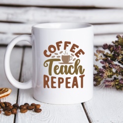 Cana cu Mesaj Coffee Teach Repeat - Img 4