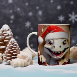 Cana De Craciun - Angry Dino with Christmas Hat - Img 2