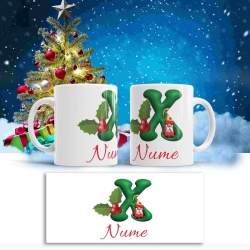 Cana De Craciun - Litere cu gnomi X (nume personalizat)