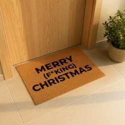Covor de intrare personalizat - 60x40cm - Merry F*KING Christmas - Img 3