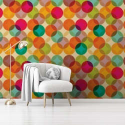 Fototapet Abstract - Cercuri multicolore retro (Geometric 024) - Img 4