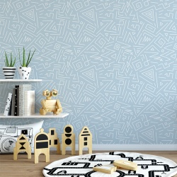 Fototapet Copii Pattern Geometric Abstract cu Fundal Bleu Pastel 1012-G - Img 3