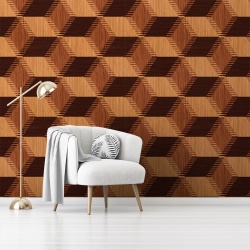 Fototapet Imitatie Lemn - Cuburi 3D cu margini zimtate (Wood 057) - Img 4