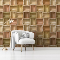 Fototapet Imitatie Lemn - Firide 3D din lemn (Wood 052)