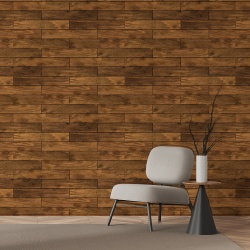 Fototapet Imitatie Lemn - Scanduri rustice maro inchis (Wood 002)