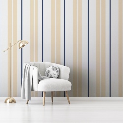 Fototapet Pattern vertical cu benzi crem si dungi albastre (Stripes 125) - Img 3