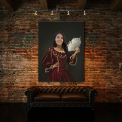 Portret Personalizat Cu Poza Ta - Domnita Cu Evantai - Img 3
