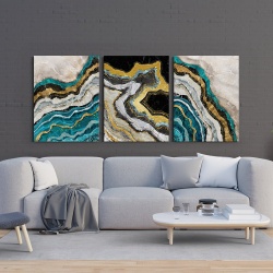 Set 3 Tablouri Canvas - Abstract colorful marble - Img 2