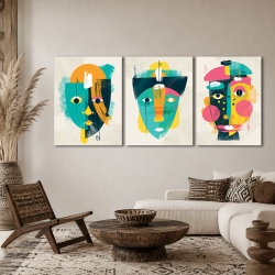 Set 3 Tablouri Tribal watercolors