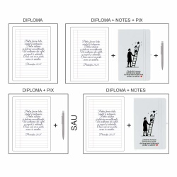 Set cadou profesor – Diplomă + opțiuni personalizare cu notes A5 alb și pix - Img 3