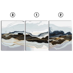 Set Tablouri Canvas - Marble And Golden Waves - Img 3