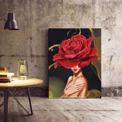 Set Tablouri Canvas - Rose Lady Gold Background - Img 4