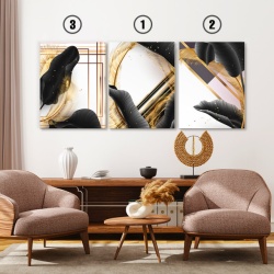 Set Tablouri Canvas - Tropical Black And Gold - Img 4
