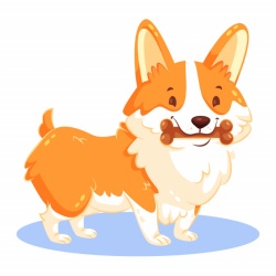 Sticker Copii - Corgi cu os - Img 3