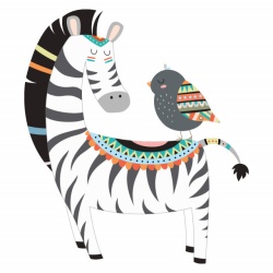 Sticker Copii Zebra and the bird - Img 3