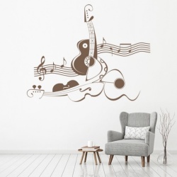 Sticker De Perete Abstract Violin Music - Img 1