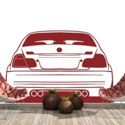 Sticker De Perete Auto BMW Vedere Spate - Img 4