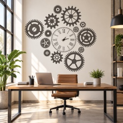 Sticker De Perete Ceas Decorativ Cu Rotite