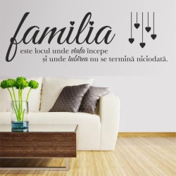 Sticker De Perete Familia este locul unde viata incepe