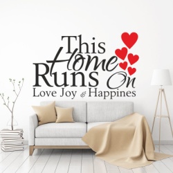 Sticker De Perete This Home Runs On Love Joy And Happines - Img 3