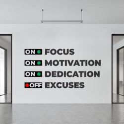 Sticker Focus Motivation Dedication Excuses - Img 4