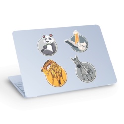 Sticker pentru Laptop Animale - Panda, Zebra, Girafa, Barza - Img 1