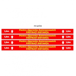 Sticker Semnalizare Covid - Pastrati Distanta 1.5 M