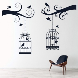 Sticker Tree Branch Bird Cage - Img 2