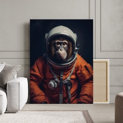 Tablou Animale Fantastice - Astro Monkey in Orange Suit - Img 2