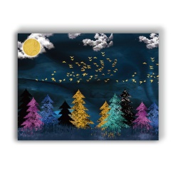 Tablou Canvas Colorful Forest - Img 3