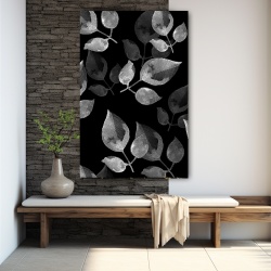Tablou canvas - Frunze pictate pe fundal negru (Floral 055) - Img 4