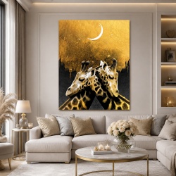 Tablou Canvas - Golden girrafes