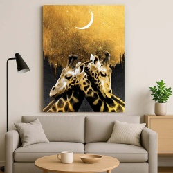 Tablou Canvas - Golden girrafes - Img 3