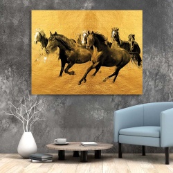 Tablou Canvas - Golden horses - Img 2