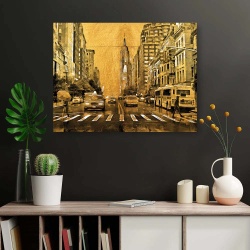 Tablou Canvas - Golden New York - Img 2