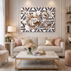 Tablou Canvas Golden Roses Mosaic