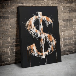Tablou Canvas Inspirațional - Dripping Dollar Sign - Img 1