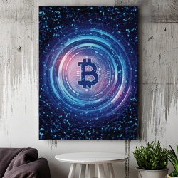 Tablou Canvas Inspirațional - Neon Light Bitcoin - Img 3
