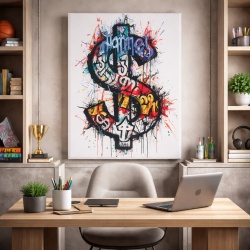 Tablou Canvas Inspirațional - Splash Dollar Sign