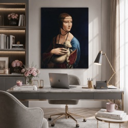 Tablou Canvas "Lady with an Ermine"- Doamna cu hermină