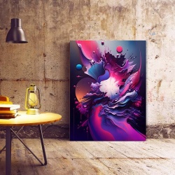 Tablou Canvas Modern Abstract - 3D Pink and lavander vortex - Img 3