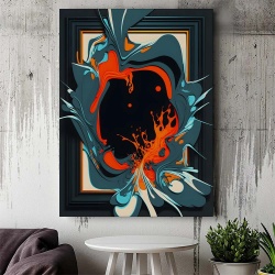 Tablou Canvas Modern Abstract - 3D Splash in a frame - Img 3