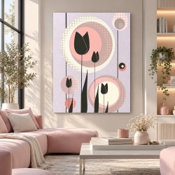 Tablou Canvas Modern Abstract - Retro tulips