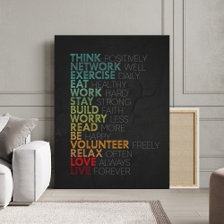 Tablou Canvas Motivational - The recipe of success (rainbow words) - Img 2