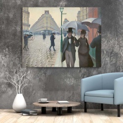 Tablou Canvas "Paris Street In Rainy Weather" - Stradă pariziană într-o zi ploioasă - Img 2