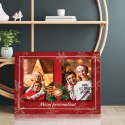 Tablou Canvas Personalizat - 2 poze si mesaj de Craciun