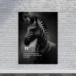 Tablou Canvas Personalizat - Business Animals - Zebra - Img 1