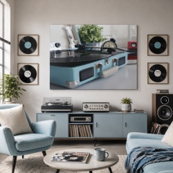 Tablou Canvas Pick-up In A Blue Box