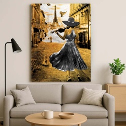 Tablou Canvas - Playing violin in Paris - Img 3