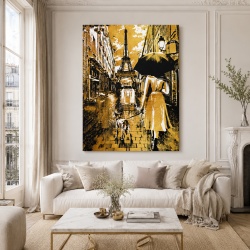 Tablou Canvas - Walking in the rain in Paris